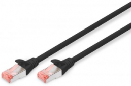 Patch cable, RJ45 plug, straight to RJ45 plug, straight, Cat 6, S/FTP, LSZH, 5 m, black