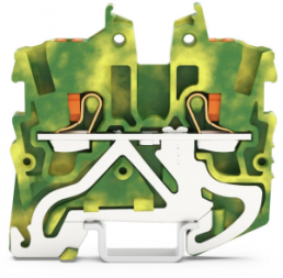 2 wire mini protective earth terminal block, push-in connection, 0.14-1.5 mm², 2 pole, 13.5 A, 6 kV, yellow/green, 2250-1207