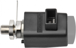 Quick pressure clamp, gray, 300 V, 16 A, thread, nickel-plated, SDK 801 / GR