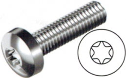 Pan head screw, TX, M5, Ø 10 mm, 16 mm, steel, galvanized, DIN 7985