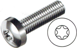 Pan head screw, TX, M4, Ø 8 mm, 12 mm, steel, galvanized, DIN 7985
