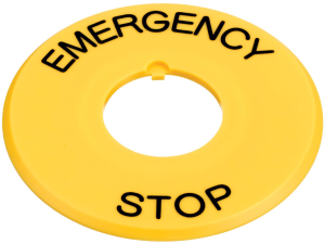 Label for emergency stop switch, HAAV-27
