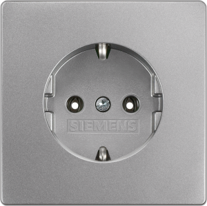 German schuko-style socket, silver, 16 A/250 V, Germany, IP20, 5UB1853-1