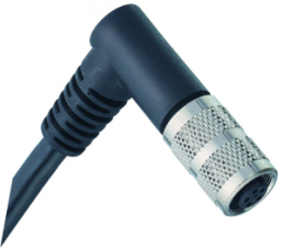 Sensor actuator cable, M9-cable socket, angled to open end, 2 pole, 5 m, PUR, black, 4 A, 79 1402 75 02
