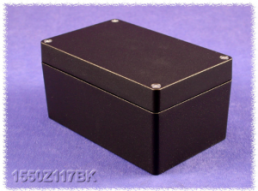Aluminum die cast enclosure, (L x W x H) 160 x 100 x 81 mm, black (RAL 9005), IP66, 1550Z117BK