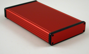 Aluminum enclosure, (L x W x H) 220 x 125 x 31 mm, red, IP54, 1455P2201RD