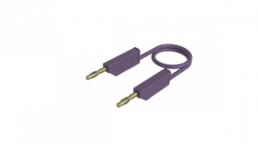 Measuring lead with (4 mm plug, spring-loaded, straight) to (4 mm plug, spring-loaded, straight), 0.5 m, purple, PVC, 2.5 mm², CAT O