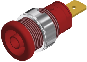 4 mm socket, flat plug connection, mounting Ø 12.2 mm, CAT III, red, SEB 2620 F6,3 RT
