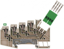 Multi level terminal block, spring balancer connection, 0.5-2.5 mm², 4 A, 1.5 kV, dark beige, 1698170000