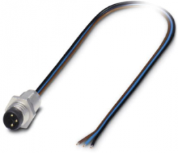 Sensor actuator cable, M8-flange plug, straight to open end, 3 pole, 0.5 m, 4 A, 1500334