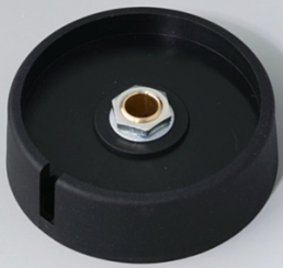 Rotary knob, 6 mm, plastic, black, Ø 50 mm, H 16 mm, A3050069