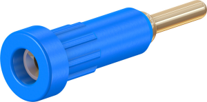 2 mm socket, round plug connection, mounting Ø 4.9 mm, blue, 23.1012-23