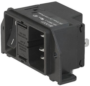 Plug C14, 3 pole, screw mounting, plug-in connection, black, DD21.0113.1111