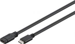 USB 3.1 extension line, USB plug type C to USB socket type C, 1 m, black
