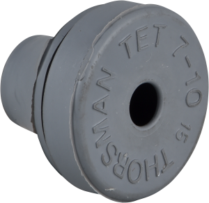 Cable gland, cabel-Ø 10 to 14 mm, rubber, gray