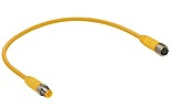 Sensor actuator cable, M12-cable plug, straight to M12-cable socket, straight, 5 pole, 3 m, TPE, yellow, 4 A, 7459