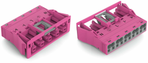 Socket, 5 pole, snap-in, spring-clamp connection, 0.5-4.0 mm², pink, 770-785/080-000
