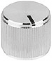 Rotary knob, 4 mm, aluminum, silver, Ø 12 mm, H 12 mm, 505.411