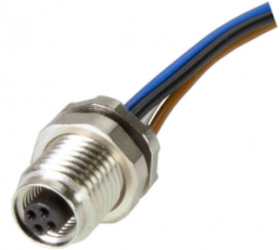 Sensor actuator cable, M5-flange socket, straight to open end, 4 pole, 0.2 m, 1 A, 21470000009