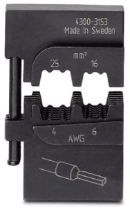 Crimping die for wire end ferrules, 16-25 mm², AWG 6-4, 1212081