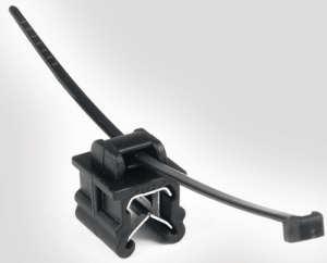 Edge clip, max. bundle Ø 20 mm, polyamide, heat stabilized, black, (L x W x H) 15 x 14 x 17.8 mm