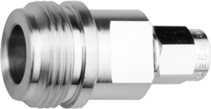 Coaxial adapter, 50 Ω, R-SMA plug to N socket, straight, 100024215
