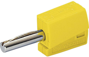 4 mm plug, clamp connection, 0.5 mm², yellow, 215-511