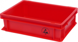 ESD euro container, red, (L x W x D) 600 x 400 x 120 mm, H-16W 64120-R