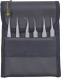 SMD tweezers (6 tweezers), uninsulated, antimagnetic, stainless steel, 130 mm, 5-070-UF