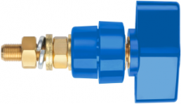 Pole terminal, 4 mm, blue, 1000 V, 100 A, screw connection, nickel-plated, POL 102 / BL