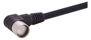 Sensor actuator cable, M23-cable socket, angled to open end, 17 pole, 10 m, PVC, black, 9 A, 21373600F73100