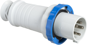 CEE plug, 5 pole, 125 A/200-250 V, blue, 9 h, IP67, 81392