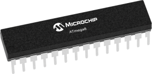 AVR microcontroller, 8 bit, 8 MHz, DIP-28, ATMEGA8L-8PU