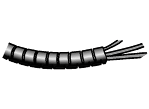 Cable protection conduit, 7.5 mm, black, PTFE, GTB-75-BLACK