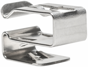 Edge clip, max. bundle Ø 7 mm, stainless steel, metal, (L x W) 17 x 9.5 mm
