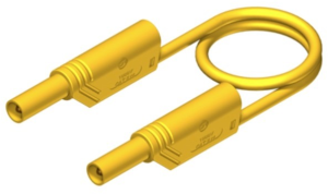 Measuring lead with (4 mm plug, spring-loaded, straight) to (4 mm plug, spring-loaded, straight), 1 m, yellow, PVC, 2.5 mm², CAT II