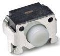 Short-stroke pushbutton, 1 Form A (N/O), 50 mA/12 VDC, unlit , actuator (ivory, L 0.84 mm), 1.56 N, SMD
