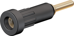 2 mm socket, round plug connection, mounting Ø 4.9 mm, black, 23.1012-21