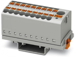 Distribution block, push-in connection, 0.14-4.0 mm², 19 pole, 24 A, 8 kV, gray, 3273110