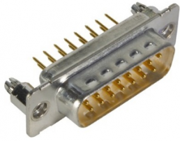 D-Sub plug, 15 pole, standard, straight, solder pin, 09672616701