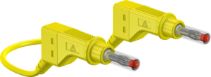 Measuring lead with (4 mm plug, spring-loaded, straight) to (4 mm plug, spring-loaded, straight), 2 m, yellow, silicone, 2.5 mm², CAT II
