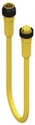 Sensor actuator cable, 7/8"-cable plug, straight to 7/8"-cable socket, straight, 4 pole, 1 m, TPE, yellow, 8 A, 20645