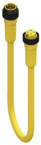 Sensor actuator cable, 7/8"-cable plug, straight to 7/8"-cable socket, straight, 4 pole, TPE, yellow, 5.6 A, 12440