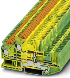 Protective conductor double level terminal, plug-in connection, 0.25-1.5 mm², 4 pole, 6 kV, yellow/green, 3050219