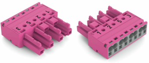 Socket, 4 pole, spring-clamp connection, 0.5-4.0 mm², pink, 770-284/081-000