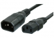 Extension line, International, C14-plug, straight on C13-connector, straight, HARSJT 3 x AWG 17, black, 2 m