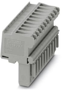 Plug, spring balancer connection, 0.08-4.0 mm², 10 pole, 24 A, 6 kV, gray, 3041804