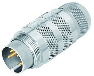 Plug, 3 pole, solder connection, screw locking, straight, 99 5105 40 03