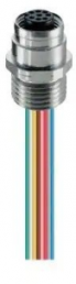 Socket, M12, 5 pole, strand connection, screw locking, straight, 11270