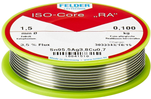 Solder wire, lead-free, SAC (Sn95Ag3.8Cu0.7), Ø 0.75 mm, 100 g